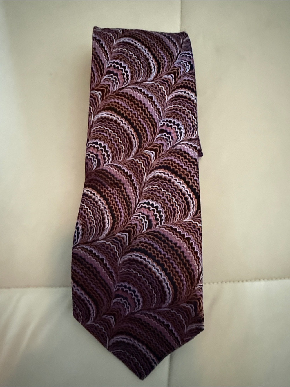 Men's Patterned Purple and Brown Dress Tie